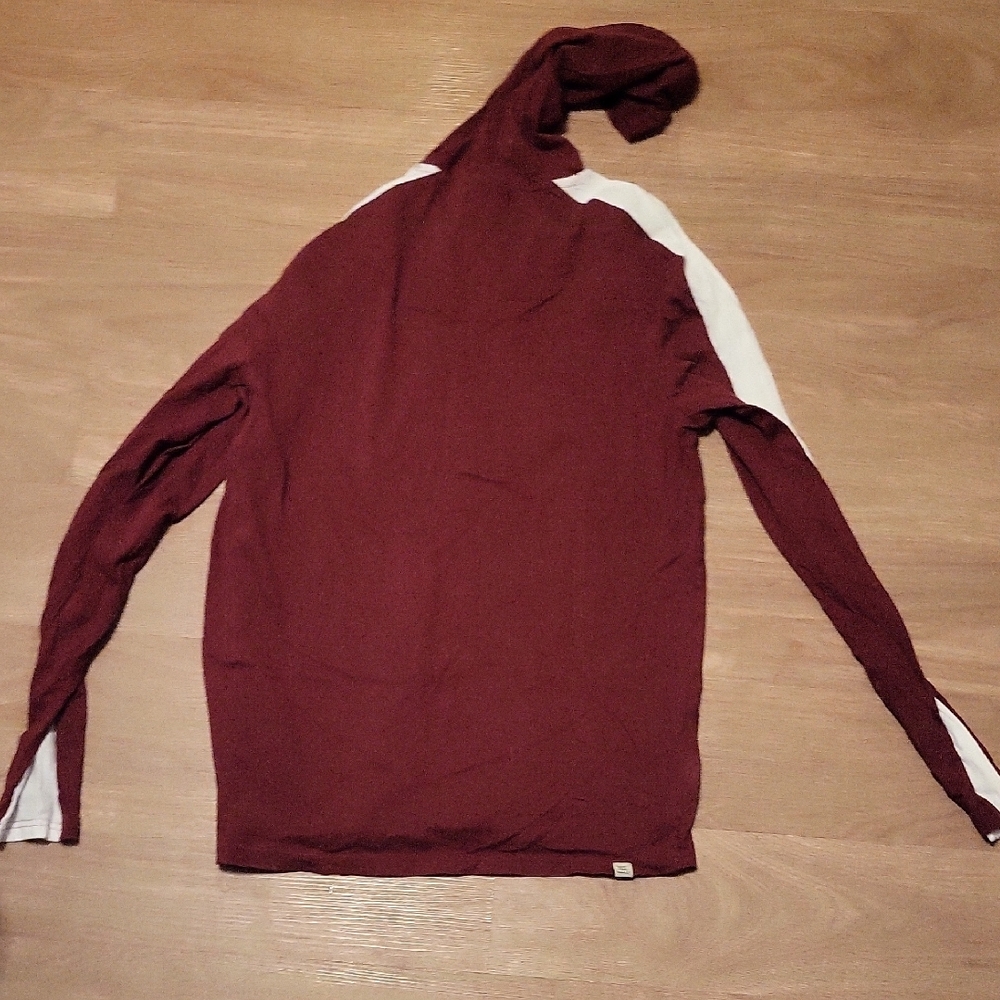 Vans Maroon Hoodie with Cream Sleeves - Picture 4 of 4